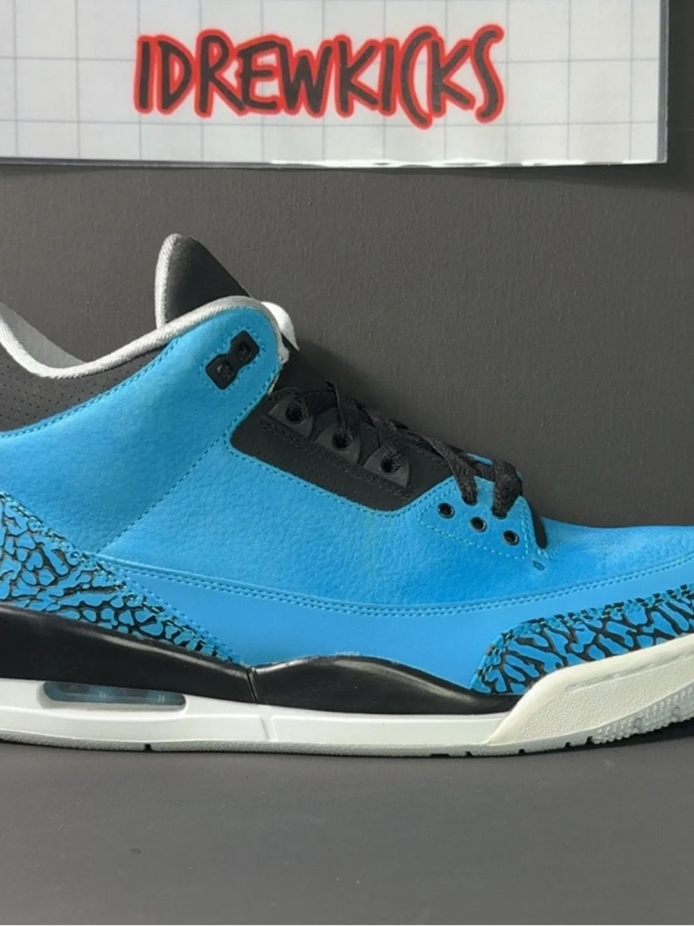 NIKE AIR JORDAN 3 RETRO POWDER BLUE SIZE 10 SNEAKERS 136064 406